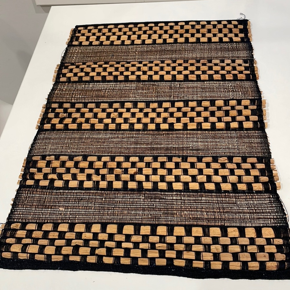 Set of 4 raffia woven placements in black and brown. Gently used. - Picture 3 of 3